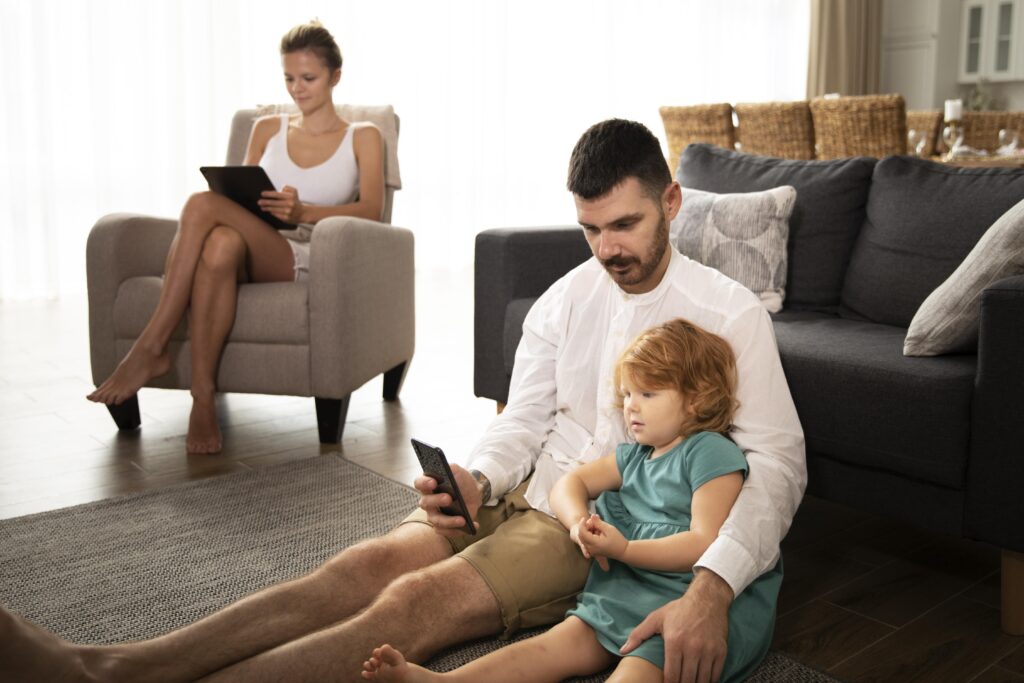 mobile addicted family